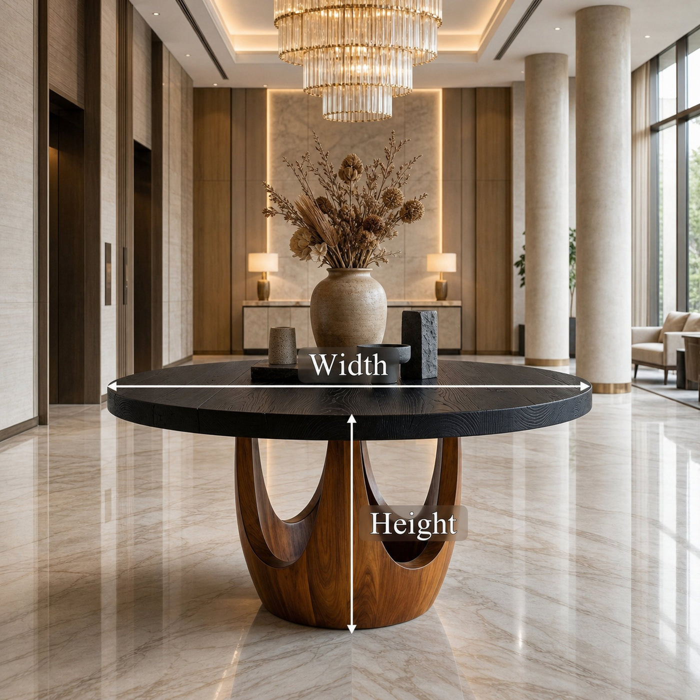 Modern Luxury Round Foyer Table For Entryway And Lobby - product view 8