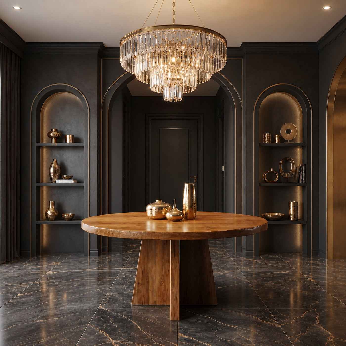 Modern Luxury Round Pedestal Table For Entryway And Lobby - product view 6