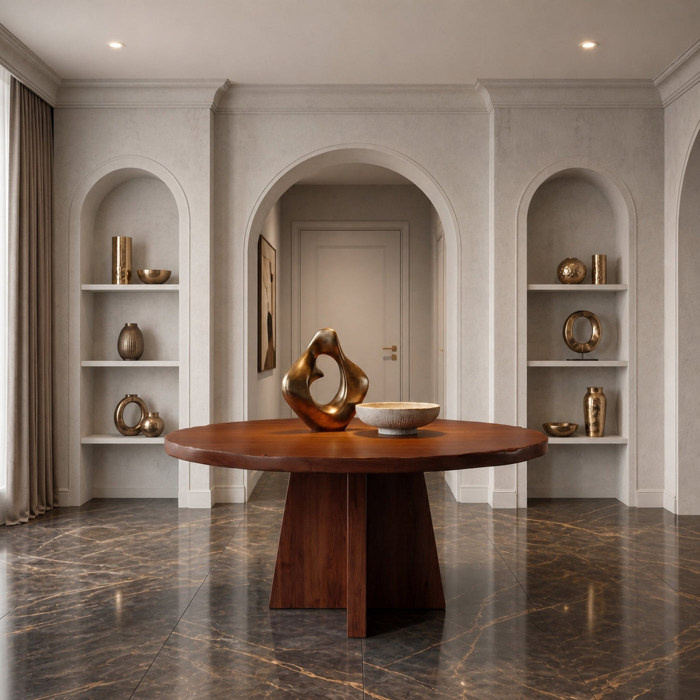 Modern Luxury Round Pedestal Table For Entryway And Lobby - product view 7