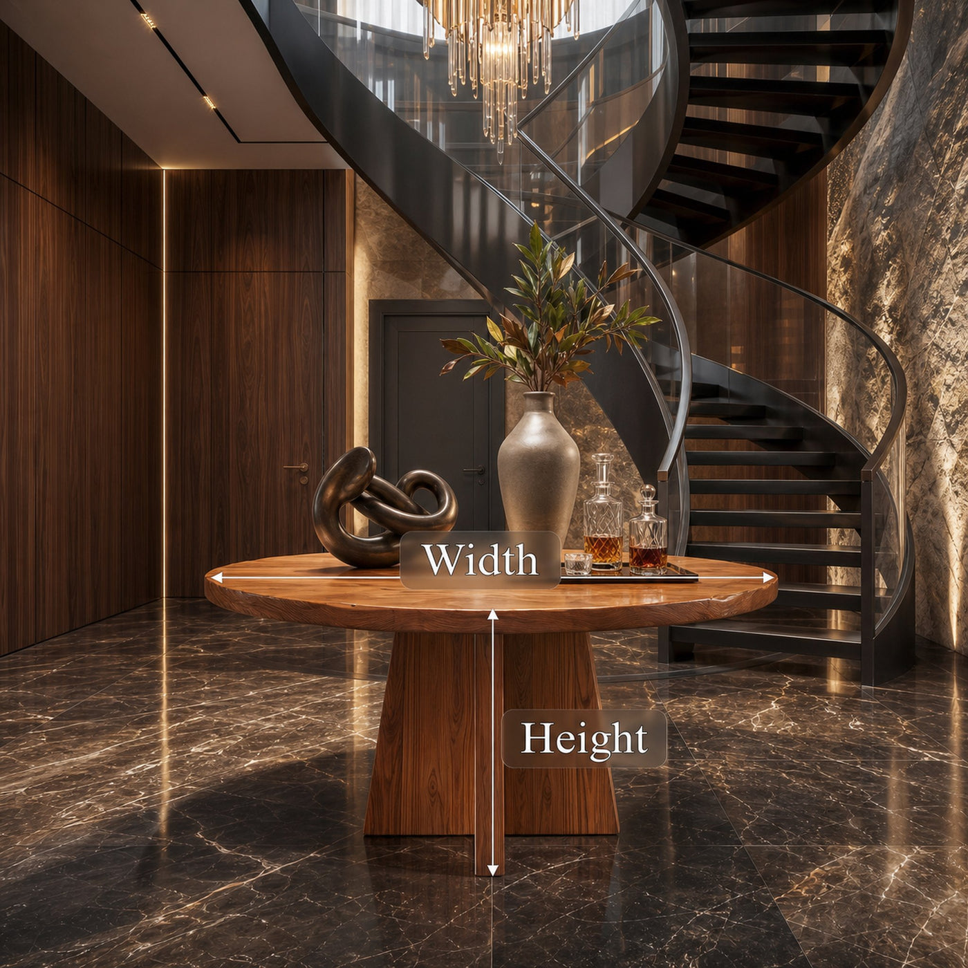 Modern Luxury Round Pedestal Table For Entryway And Lobby - product view 8