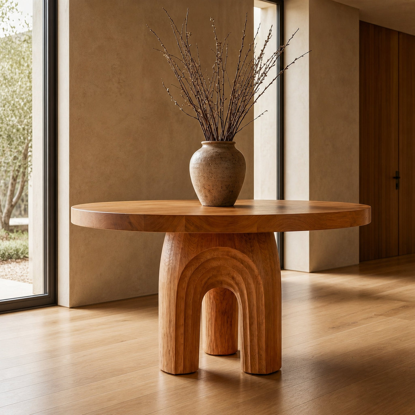 Modern Luxury Sculptural Round Foyer Table For Entryway And Lobby - product view 6