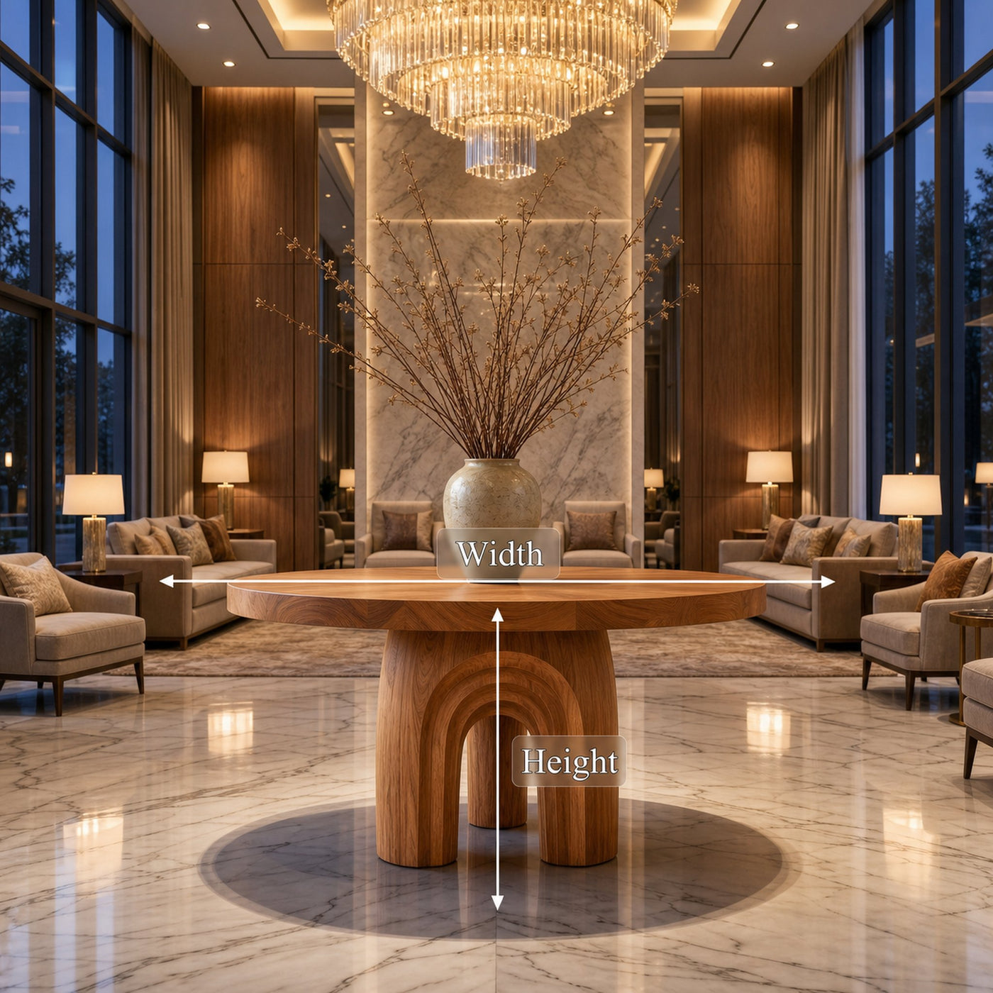 Modern Luxury Sculptural Round Foyer Table For Entryway And Lobby - product view 8