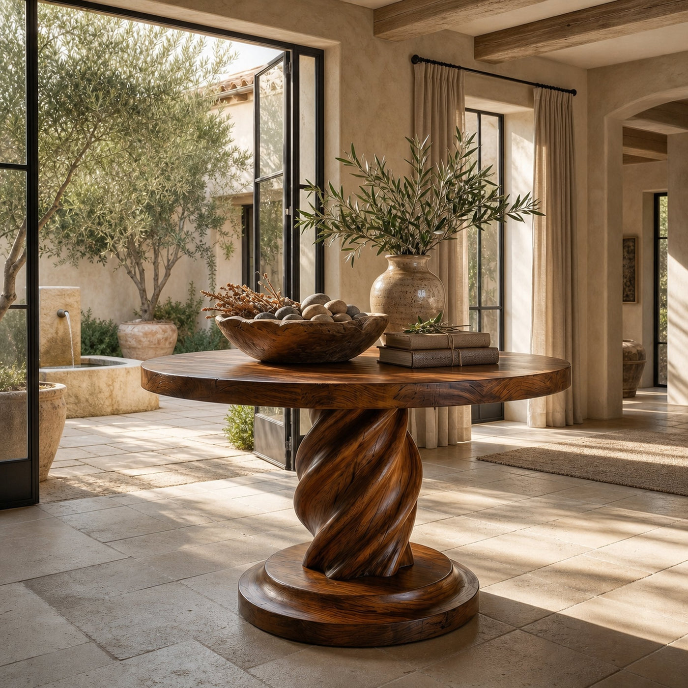 Modern Luxury Spiral Round Foyer Table For Entryway And Lobby - product view 6