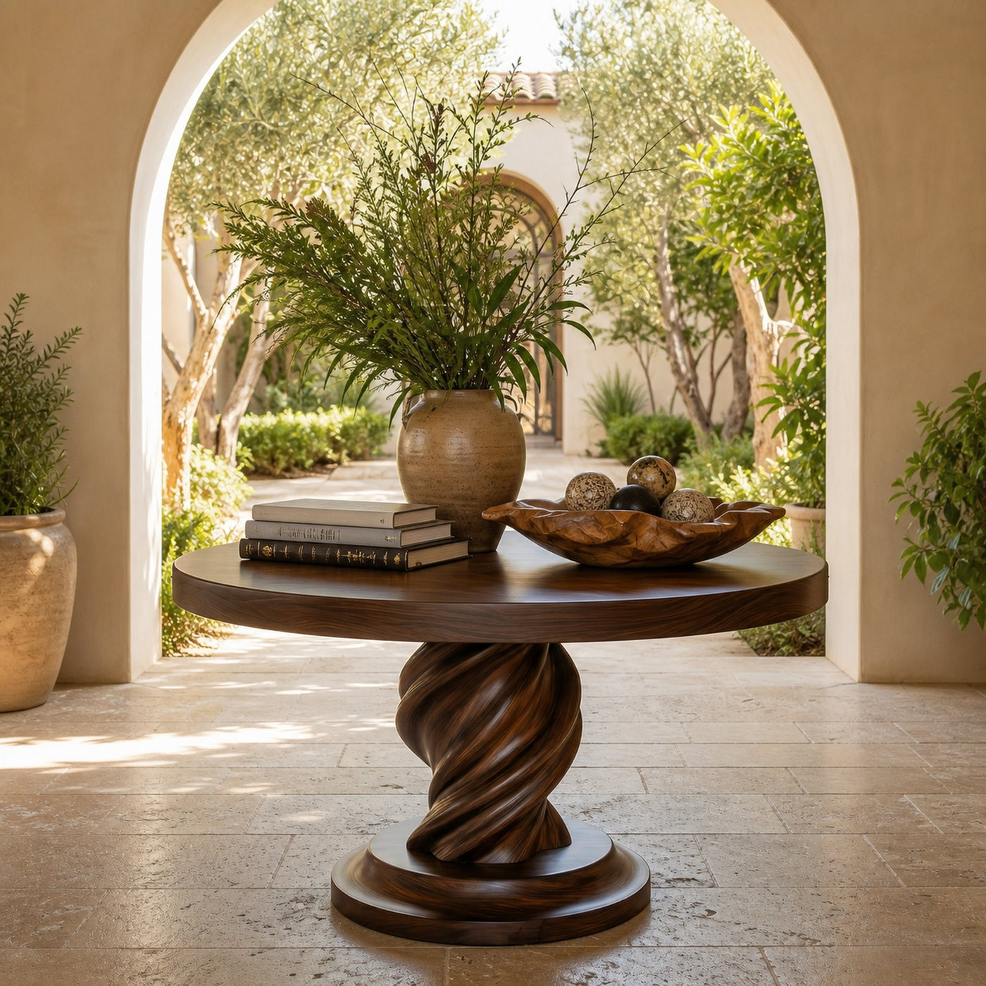 Modern Luxury Spiral Round Foyer Table For Entryway And Lobby - product view 7
