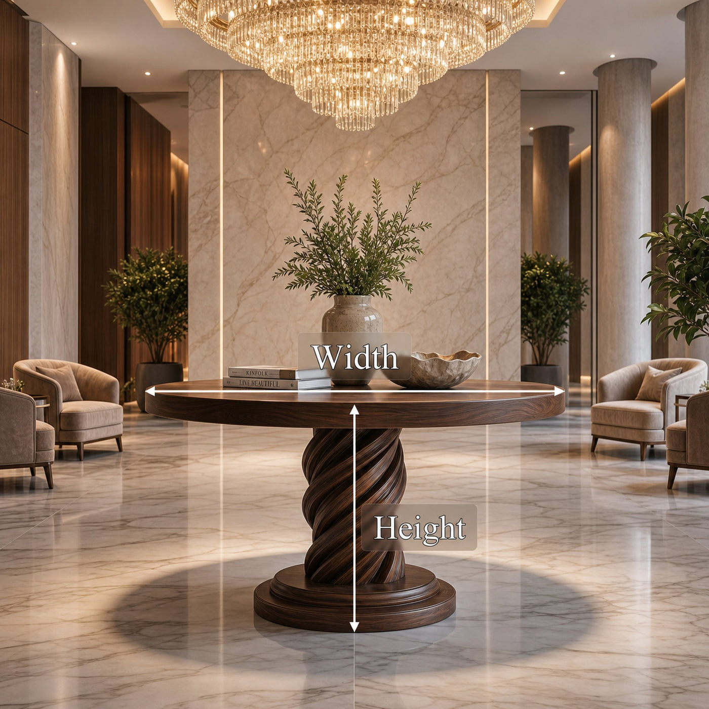 Modern Luxury Spiral Round Foyer Table For Entryway And Lobby - product view 8