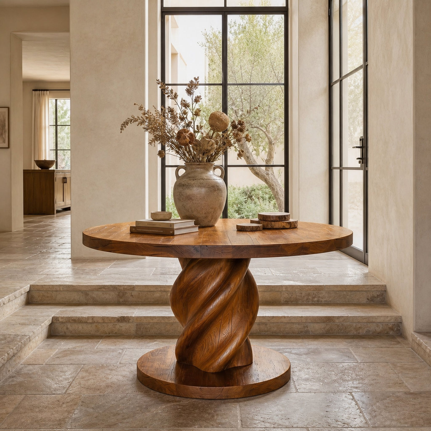 Modern Luxury Statement Round Entry Table For Entryway And Lobby - product view 6