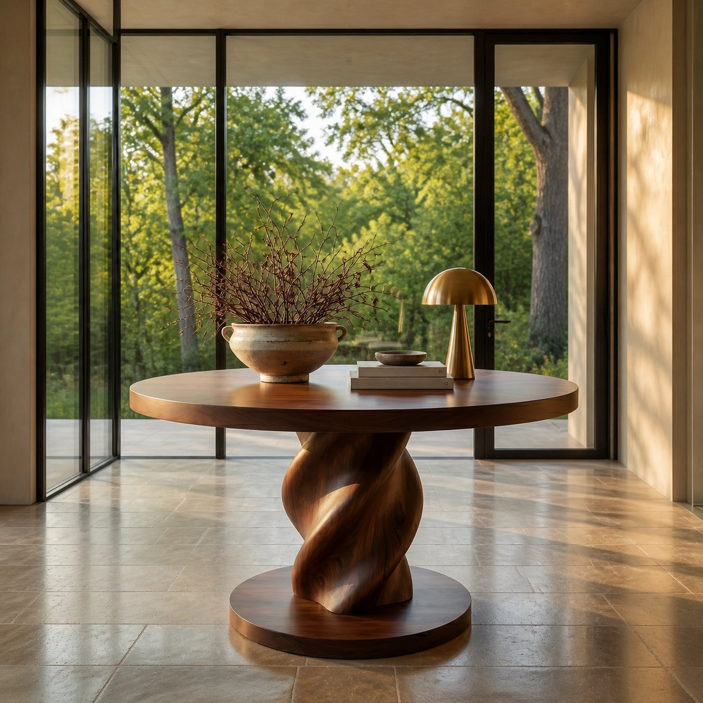 Modern Luxury Statement Round Entry Table For Entryway And Lobby - product view 7