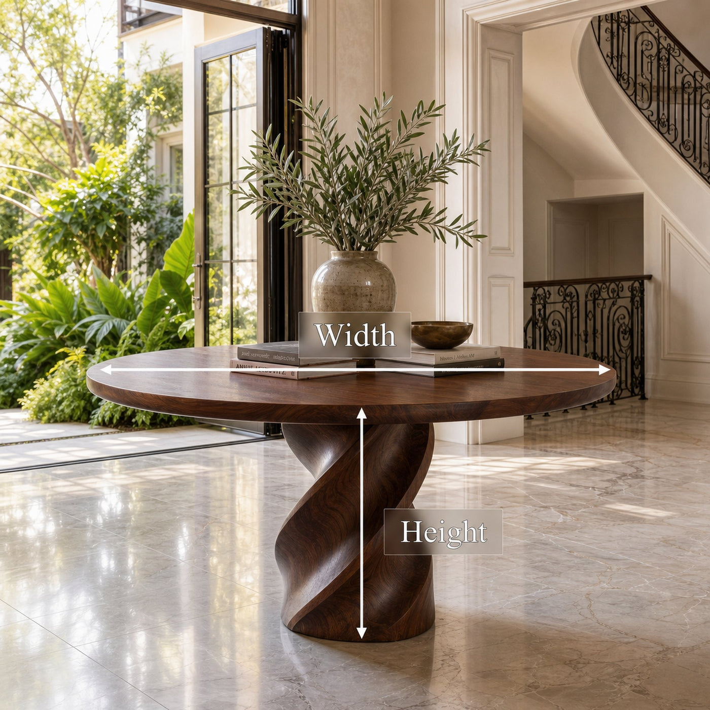 Modern Luxury Twist Pedestal Entry Table For Entryway And Hallway - product view 8