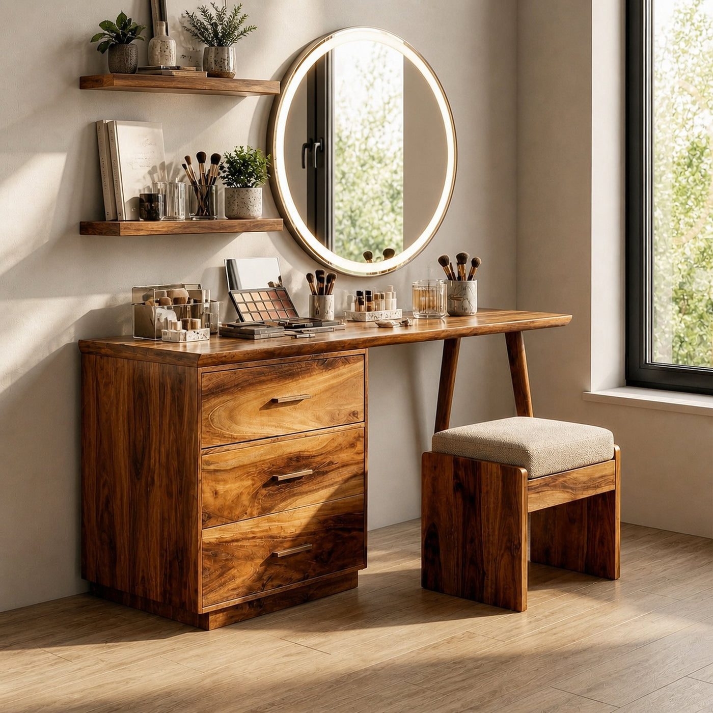 Modern Makeup Vanity Desk Studio Apartment Beauty Space Dressing Area - product view 6