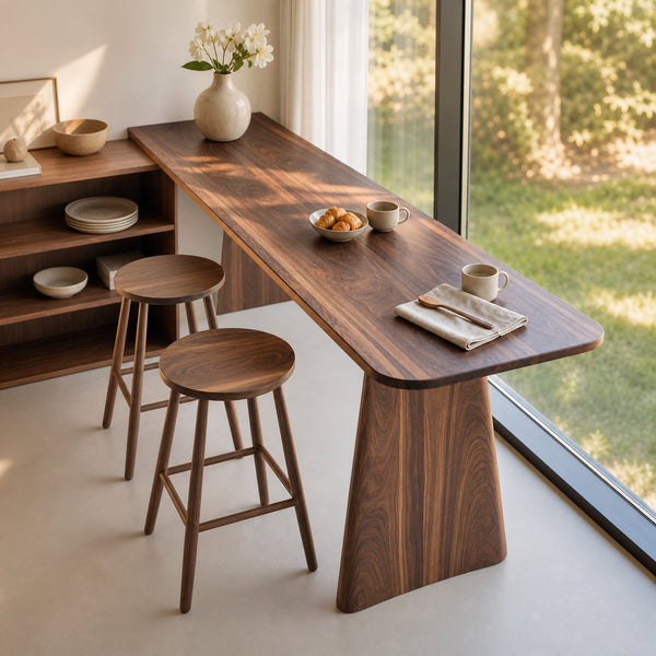 Modern Minimalist Wood Bar Table For Kitchen And Dining
