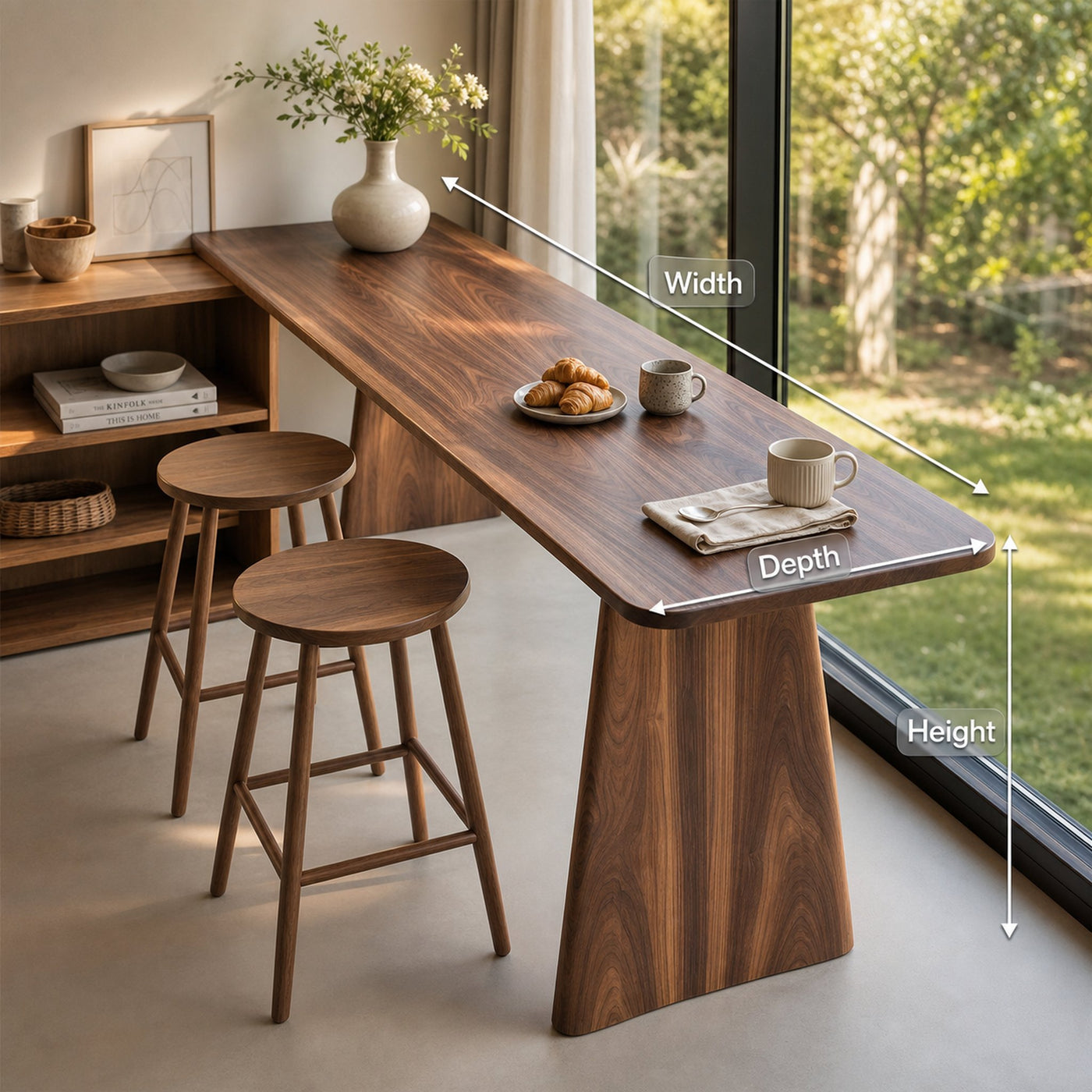 Modern Minimalist Wood Bar Table For Kitchen And Dining - product view 8