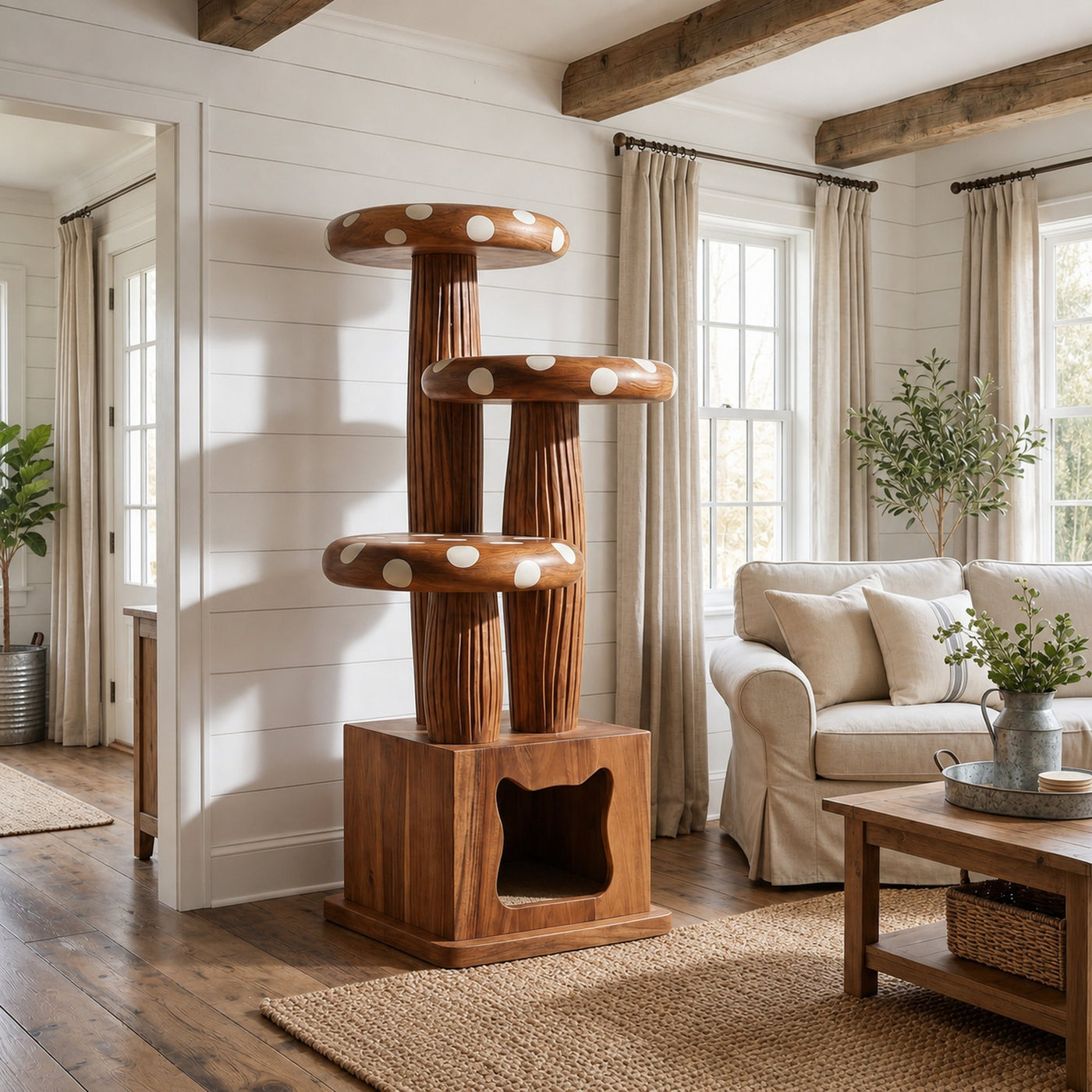 Modern Mushroom Cat Tower For Living Room And Cat Room - product view 6