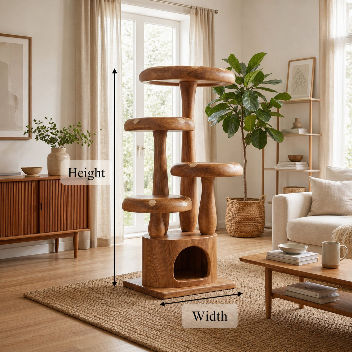 Modern Mushroom Cat Tree For Living Room And Pet Space - product view 7