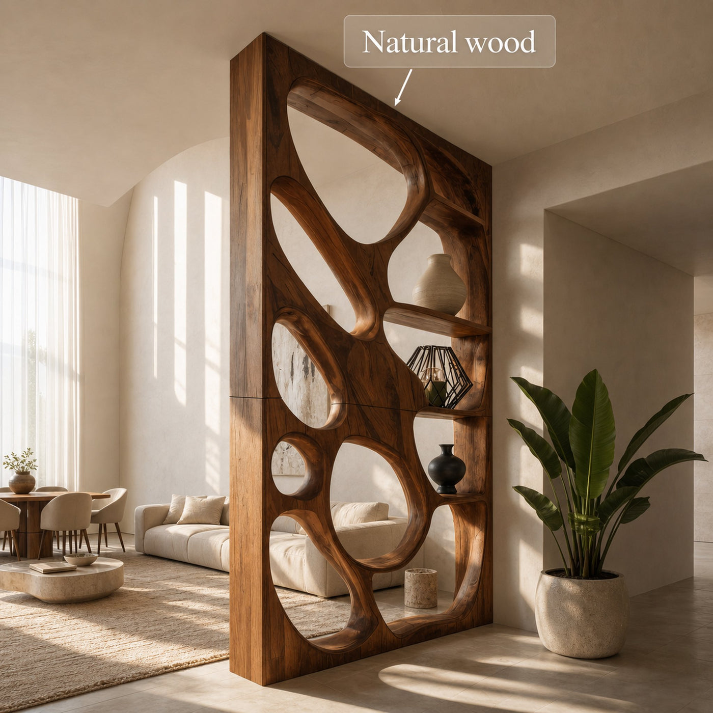 Modern Openwork Divider With Display Shelves For Living Room - product view 7