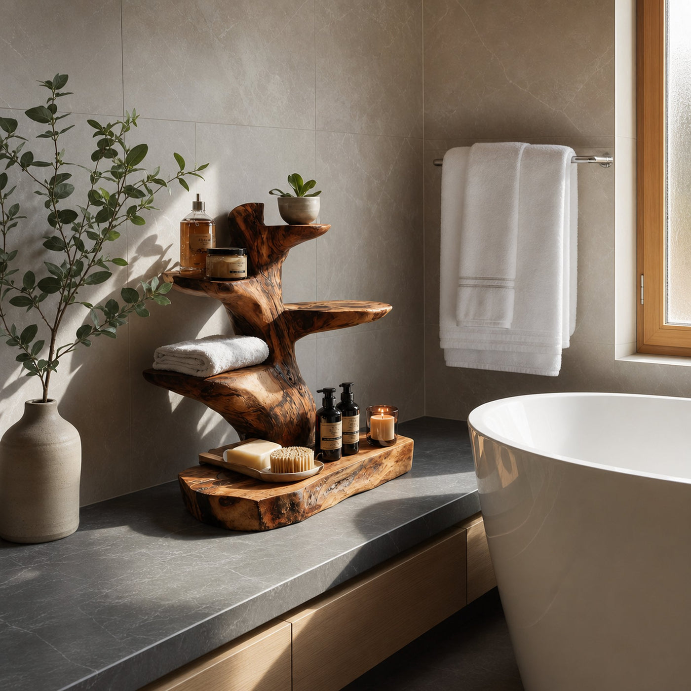 Modern Organic Bathroom Shelf For Bathroom - product view 6