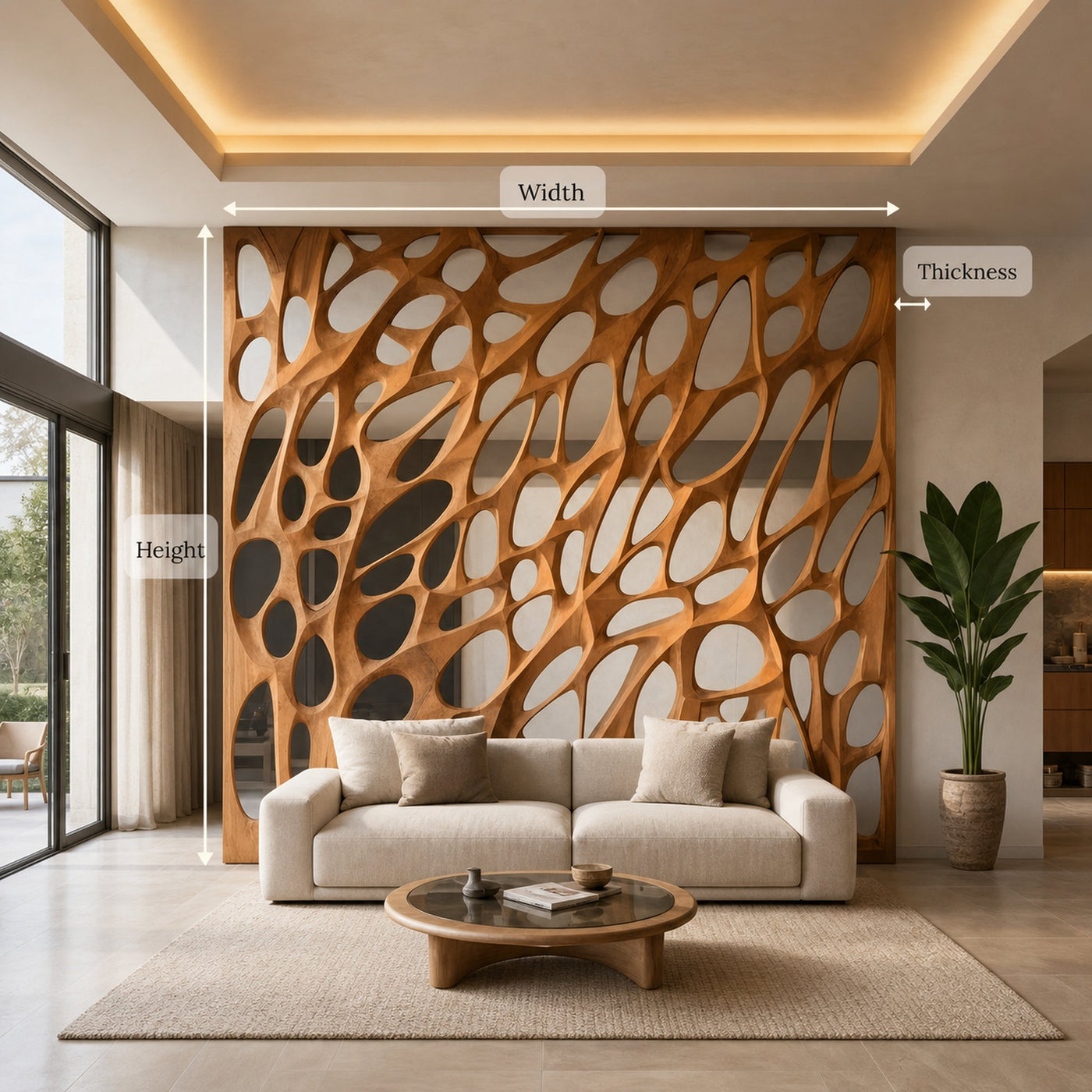 Modern Organic Room Divider For Open Space Decor - product view 8