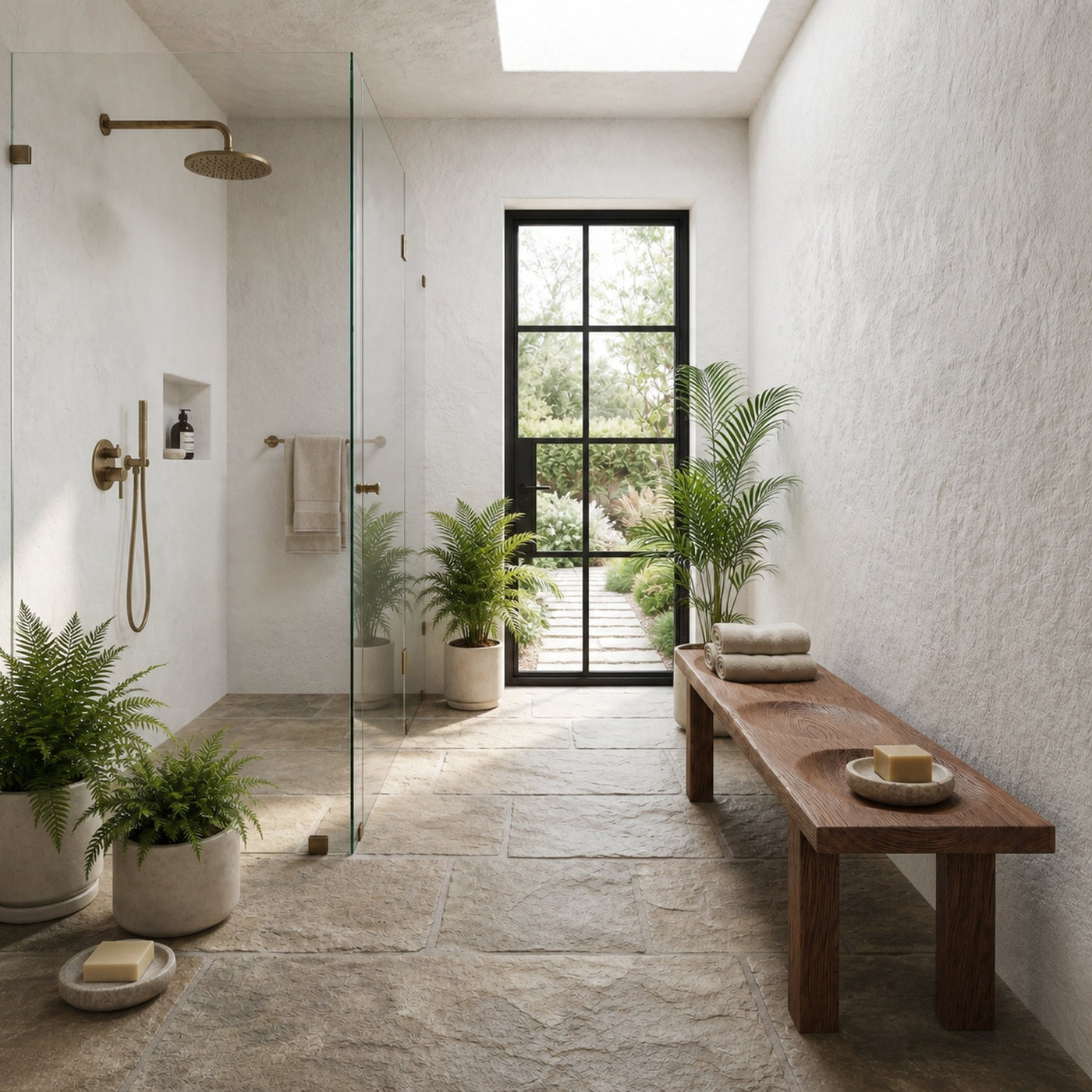Modern Organic Shower Bench With Handcrafted Wood Construction For Bathroom - product view 7