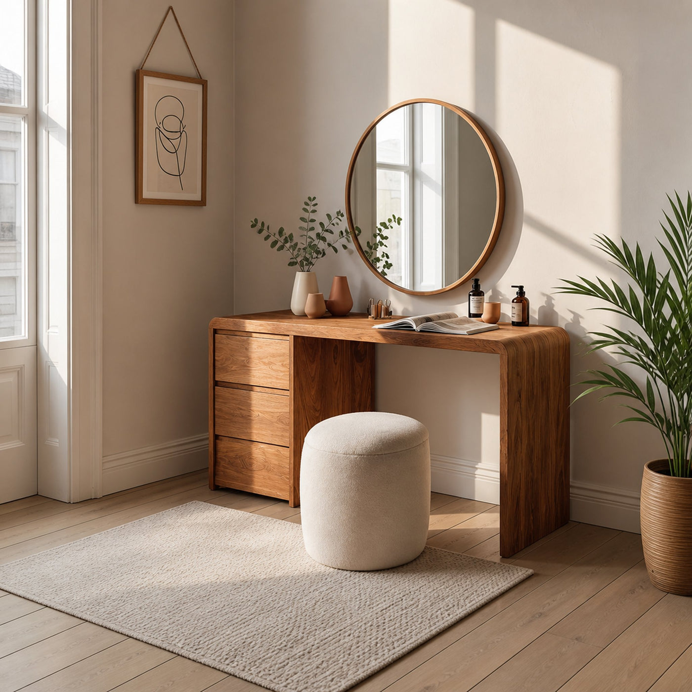 Modern Organic Vanity Table For Bedroom Space - product view 6