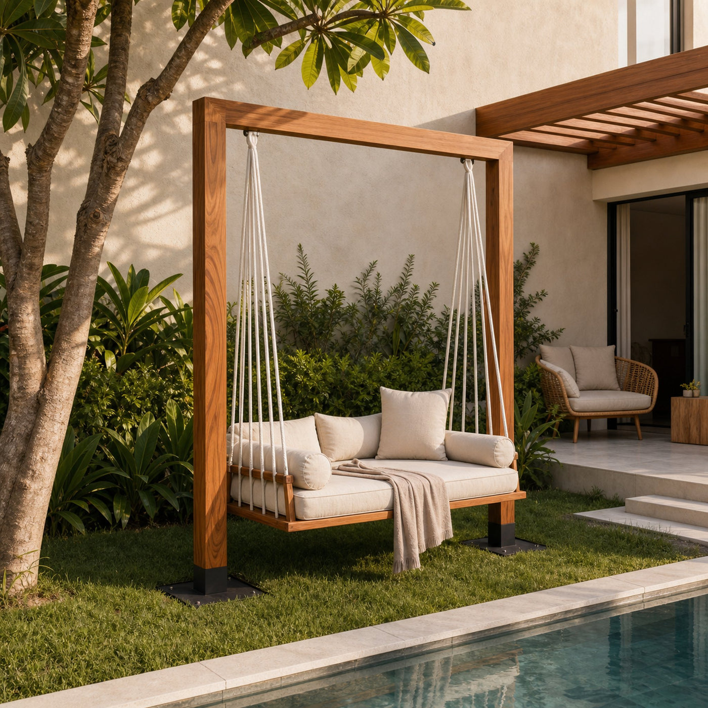 Modern Outdoor Daybed Swing For Poolside Or Garden