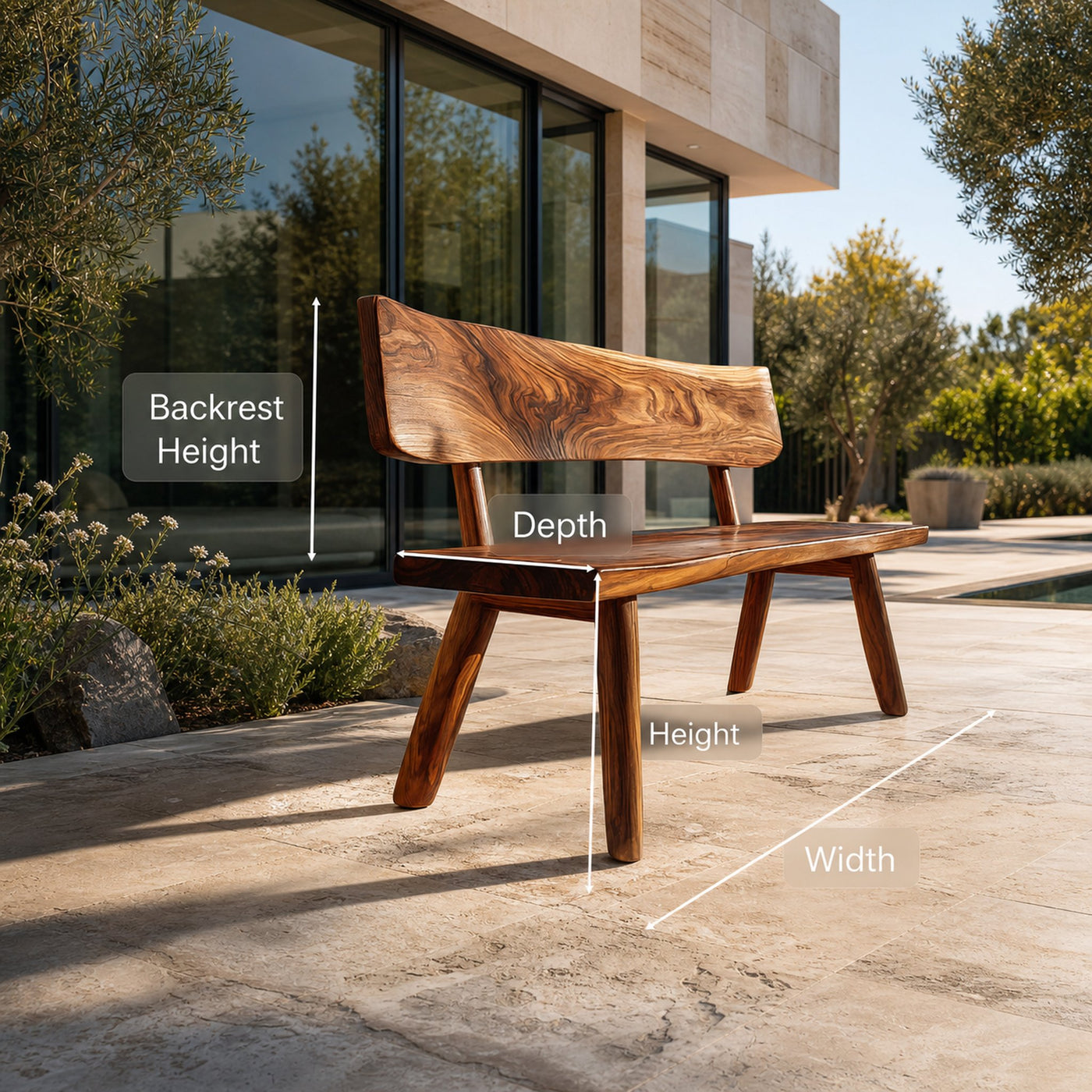 Modern Outdoor Wood Bench For Landscape Design - product view 6
