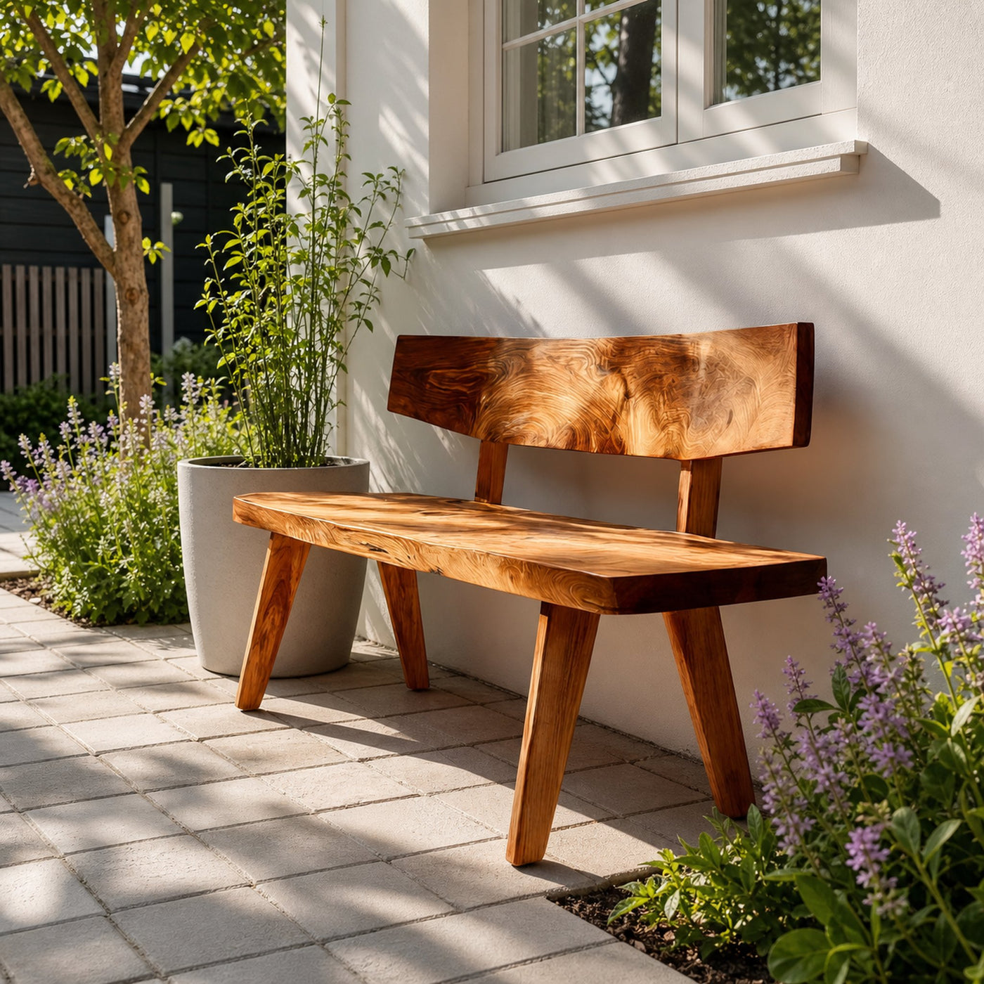 Modern Outdoor Wooden Bench For Garden And Patio - product view 6