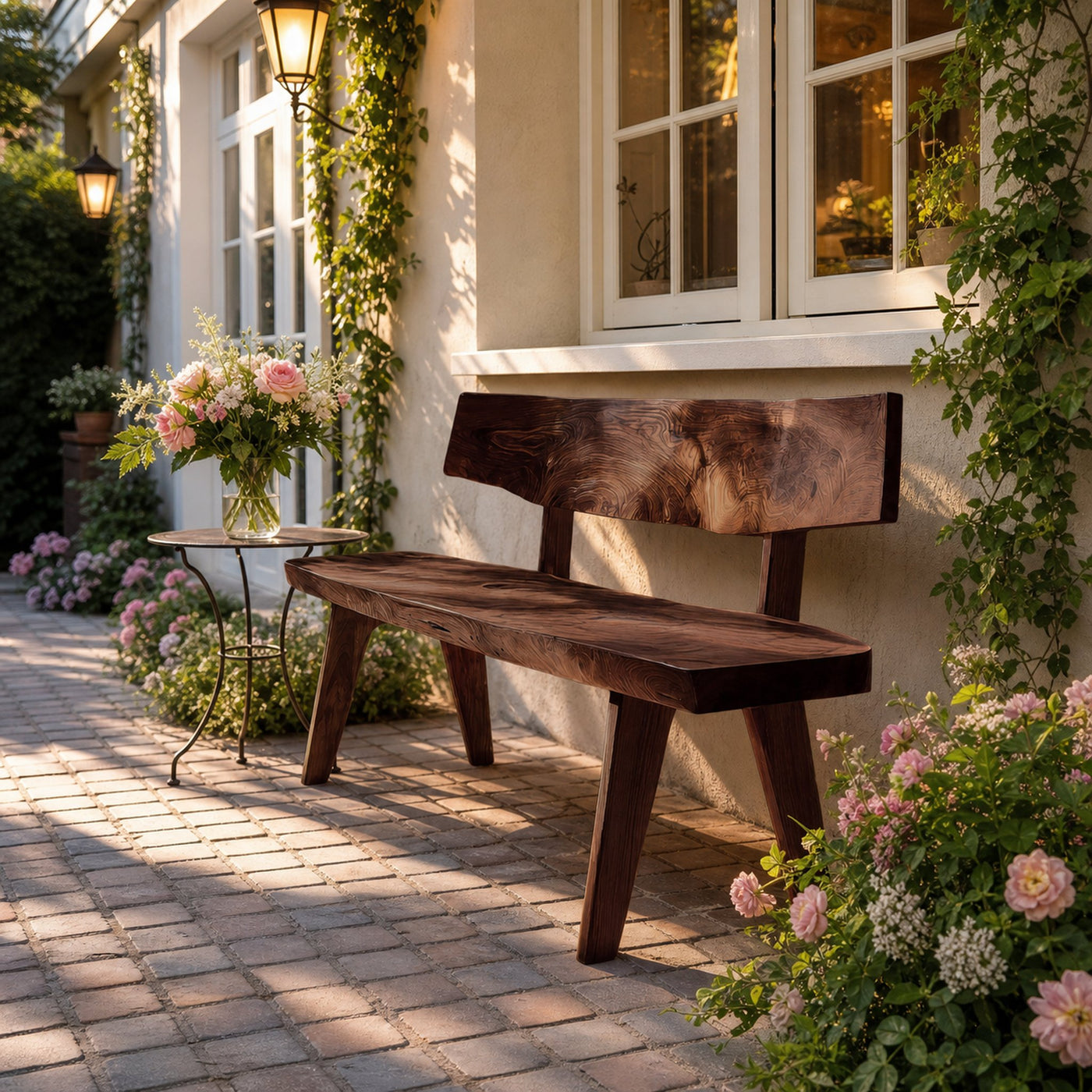 Modern Outdoor Wooden Bench For Garden And Patio - product view 7