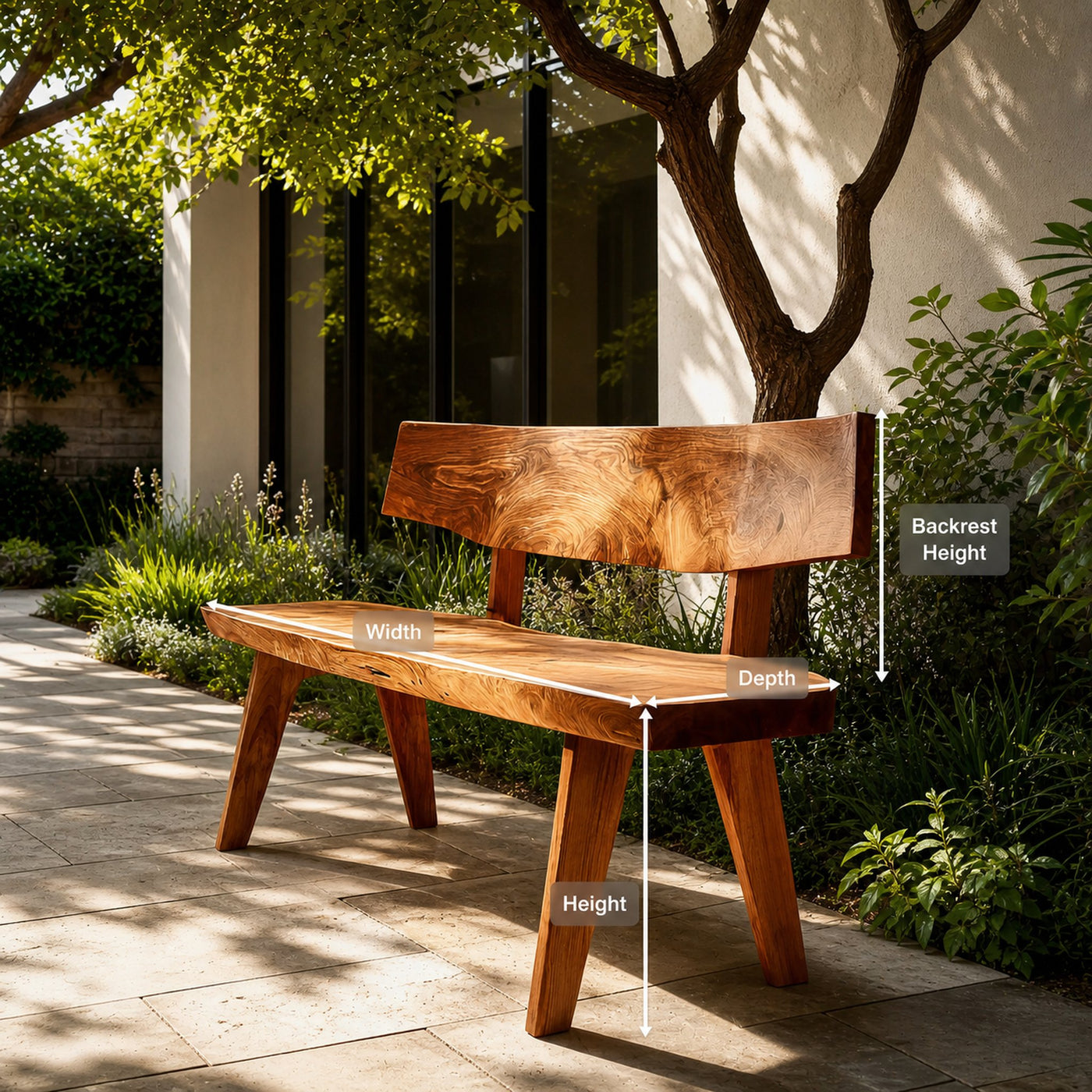 Modern Outdoor Wooden Bench For Garden And Patio - product view 8