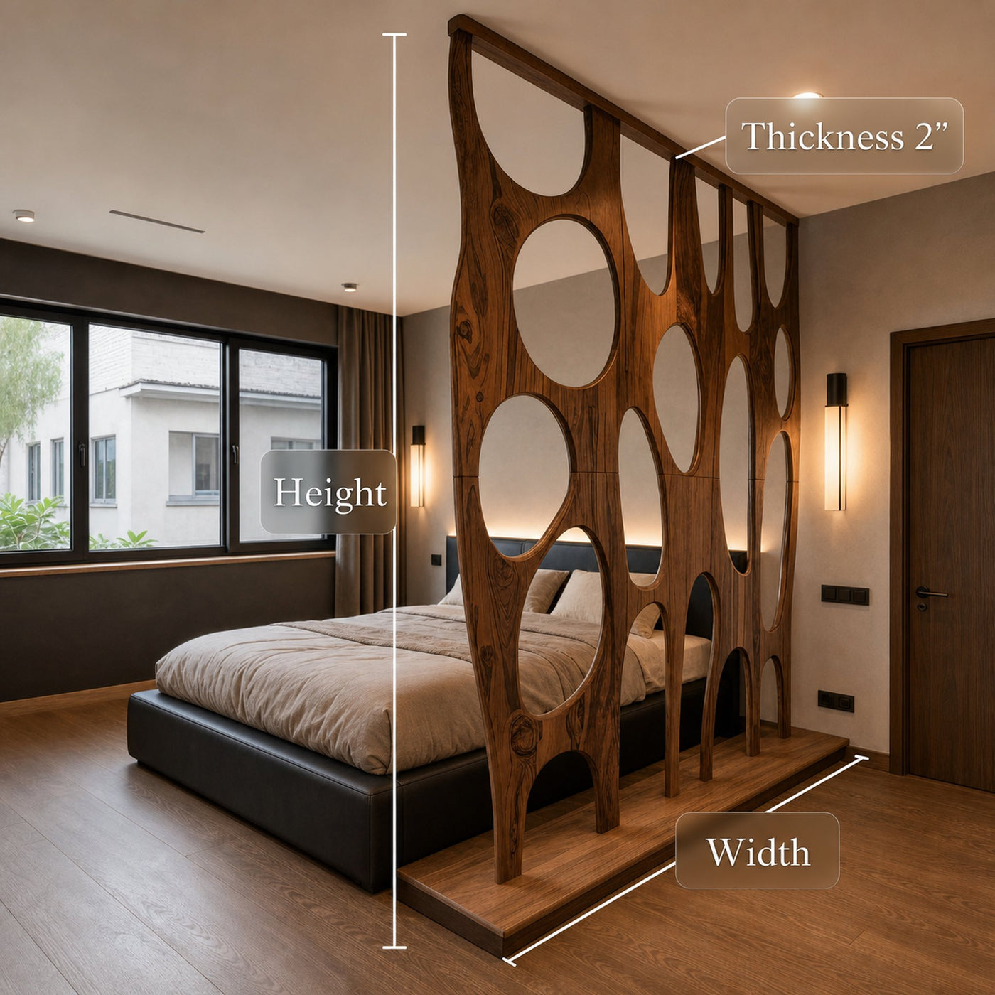Modern Room Divider With Openwork For Bedroom Or Living Room - product view 6