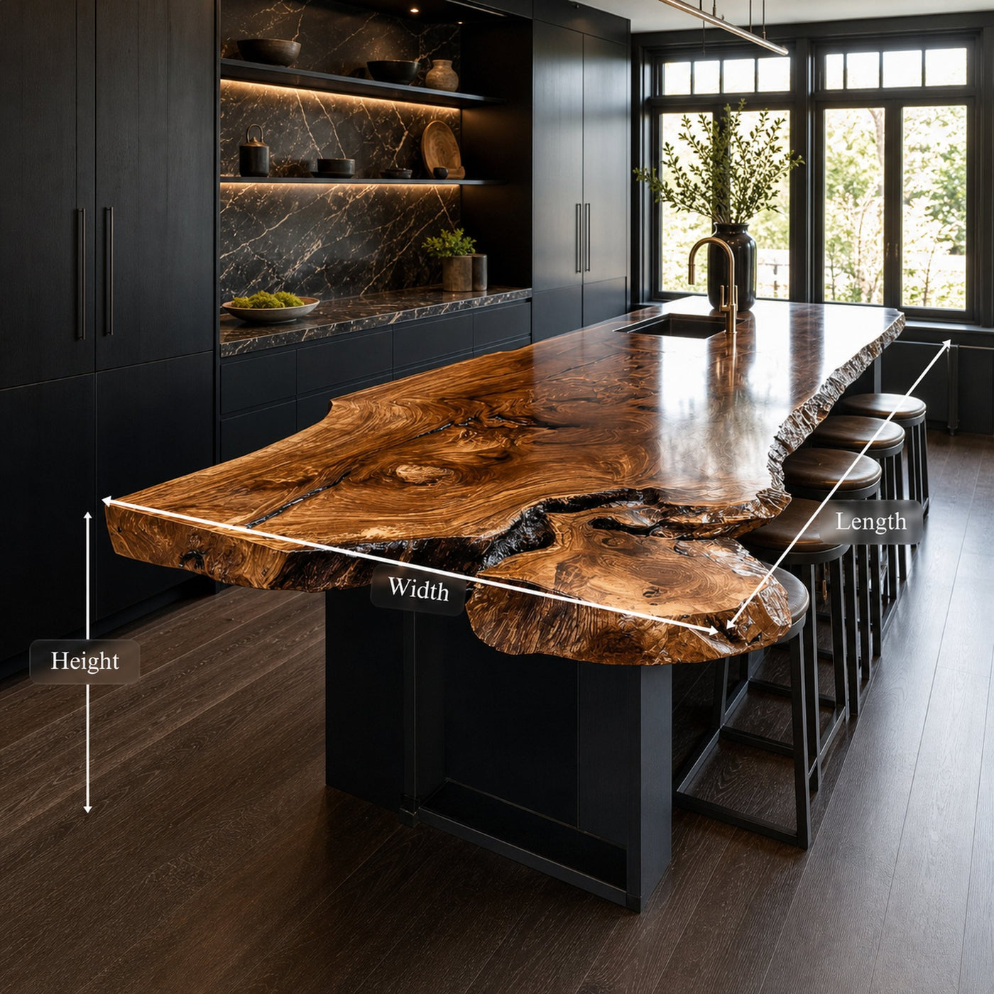 Modern Rustic Kitchen Island Kitchen Or Dining Room - product view 6