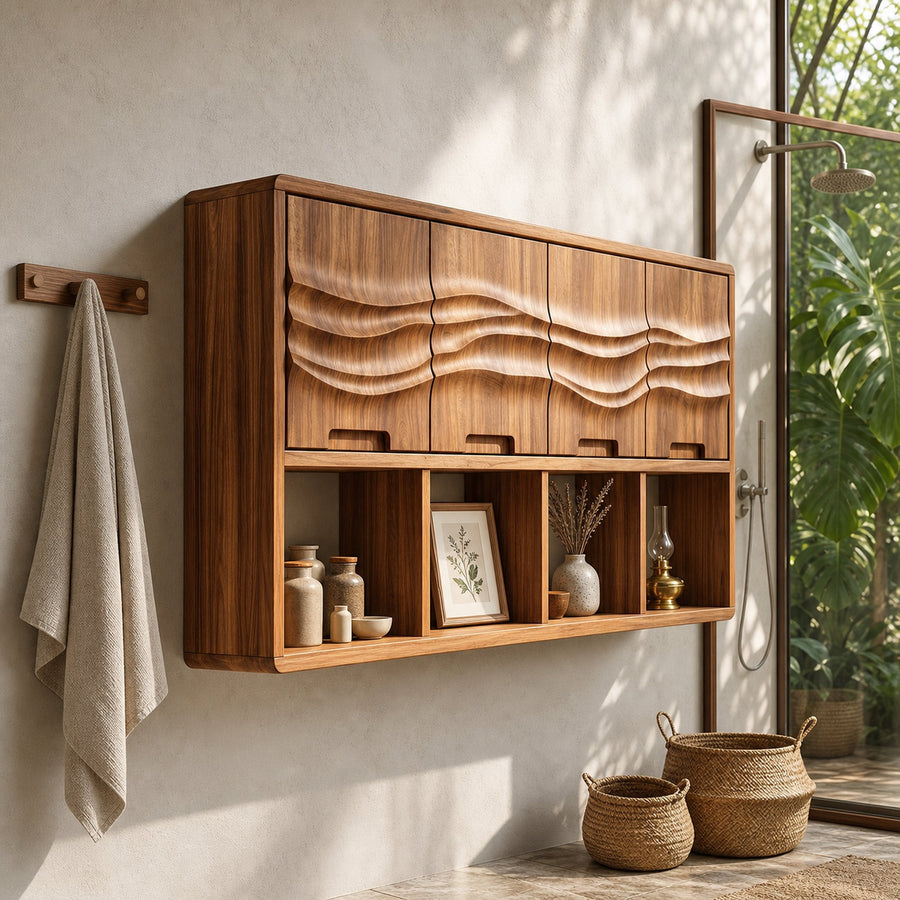 Modern Sculptural Bathroom Cabinet Master Bathroom