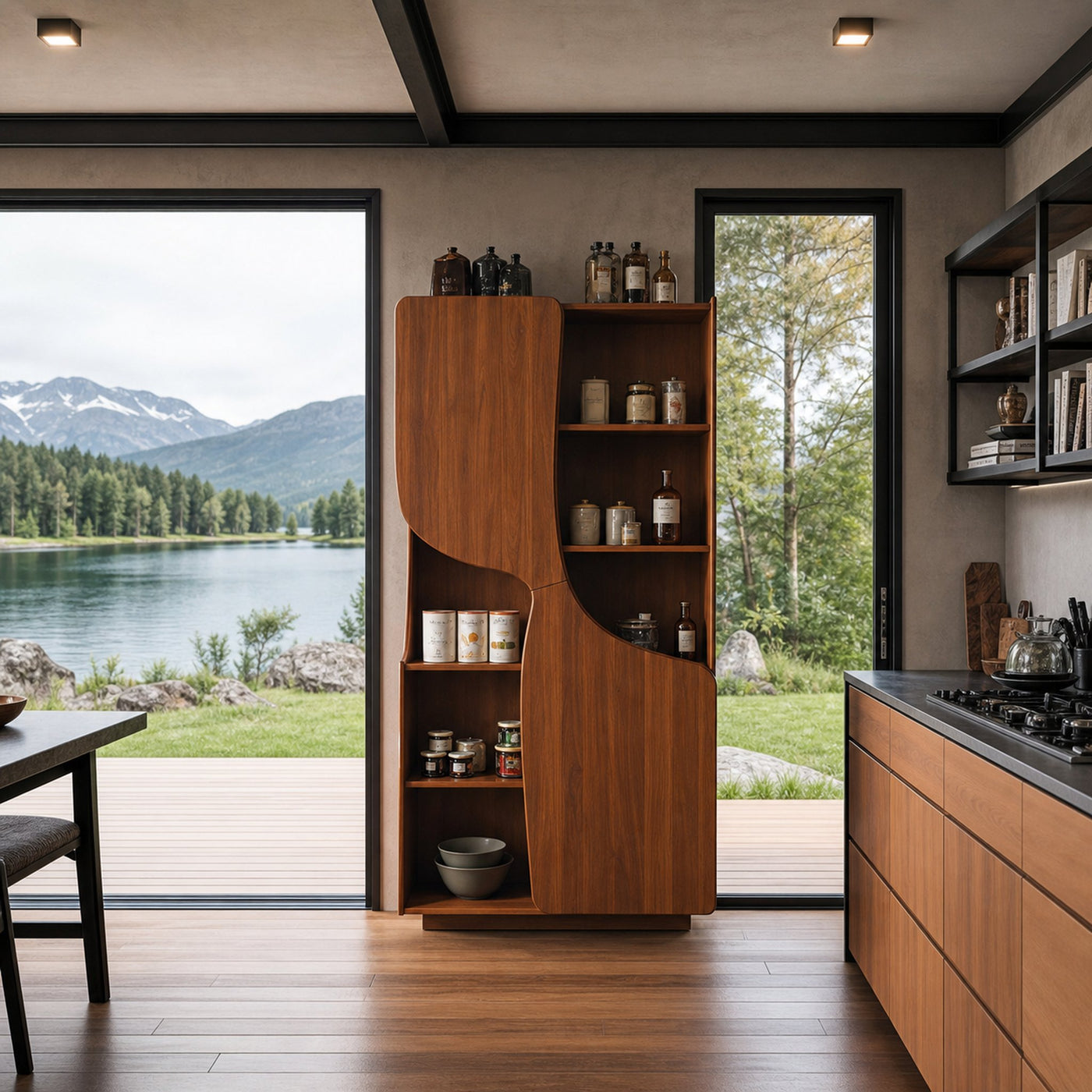 Modern Sculptural Cabinet With Curved Doors For Kitchen And Living Room - product view 6