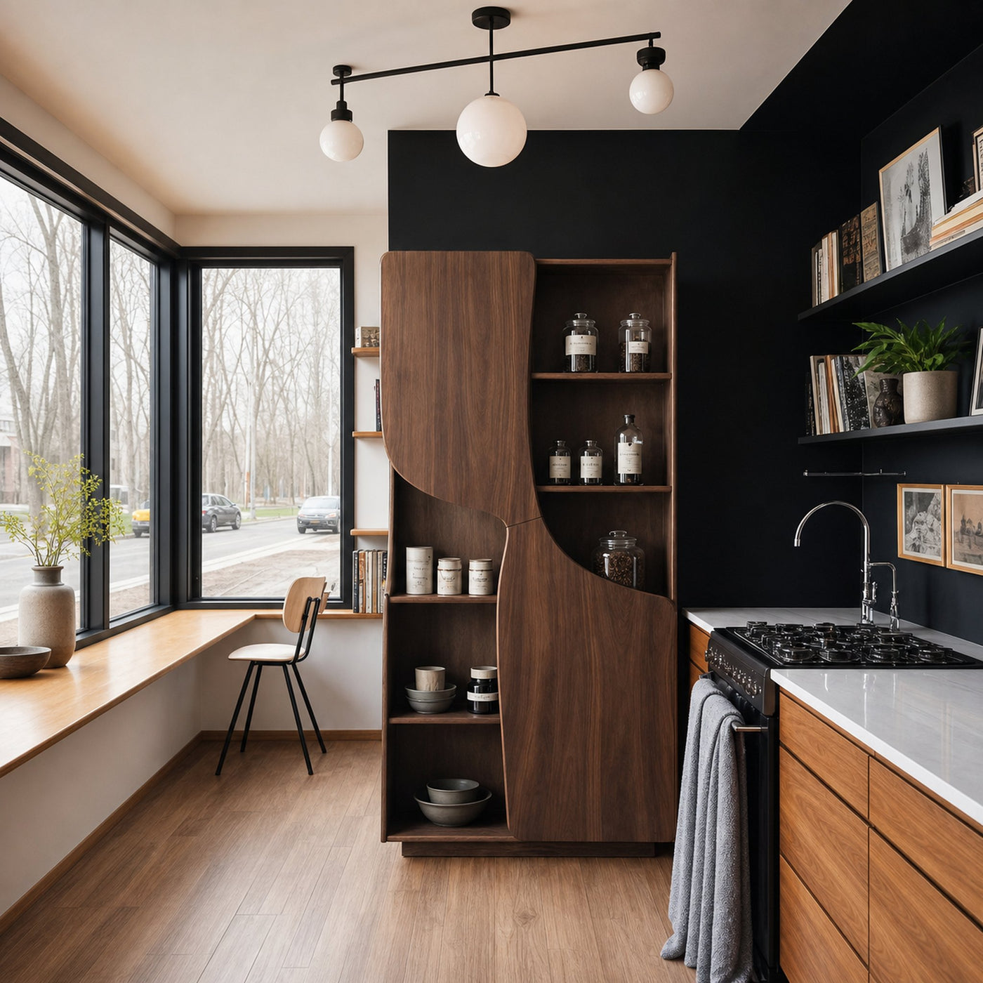 Modern Sculptural Cabinet With Curved Doors For Kitchen And Living Room - product view 7