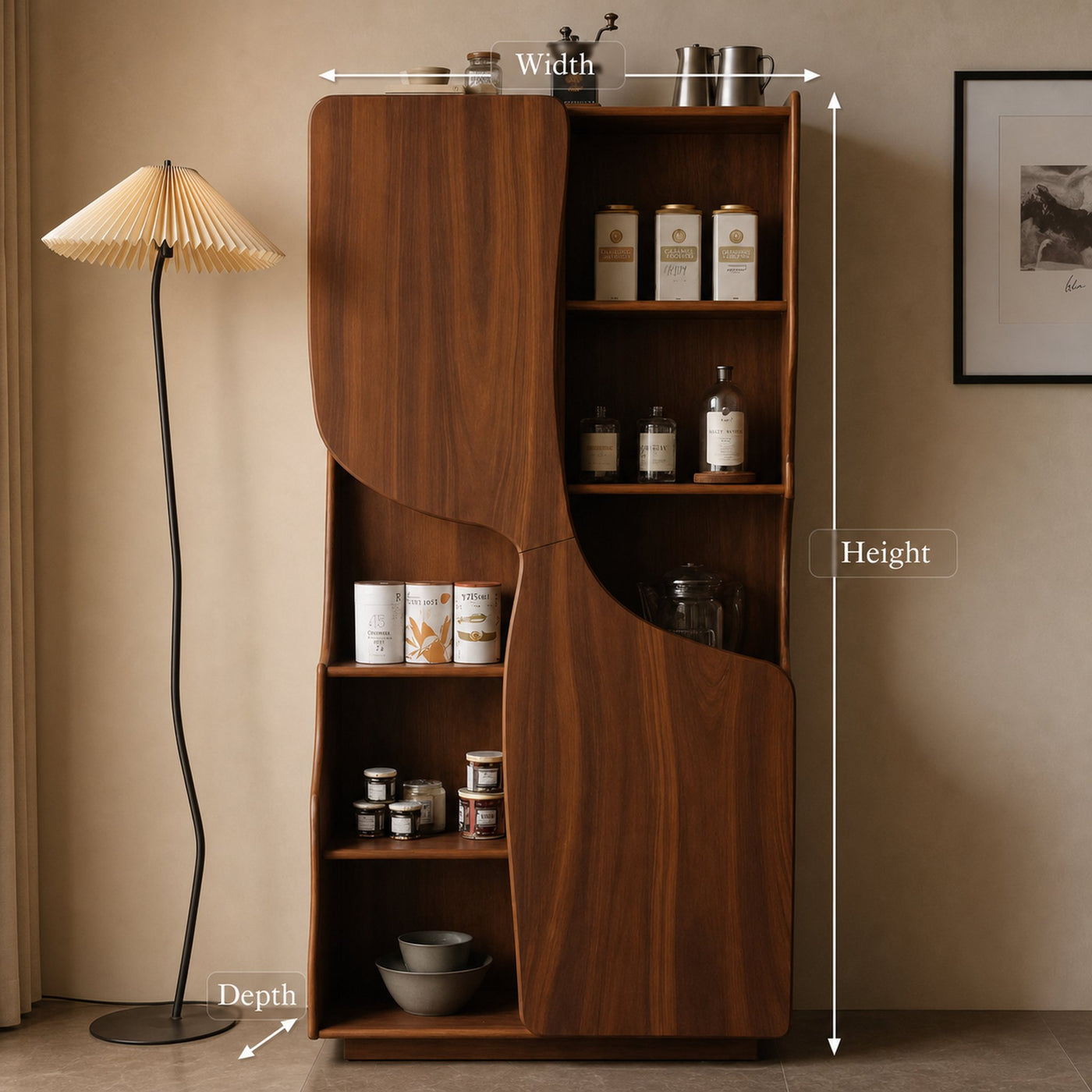 Modern Sculptural Cabinet With Curved Doors For Kitchen And Living Room - product view 8