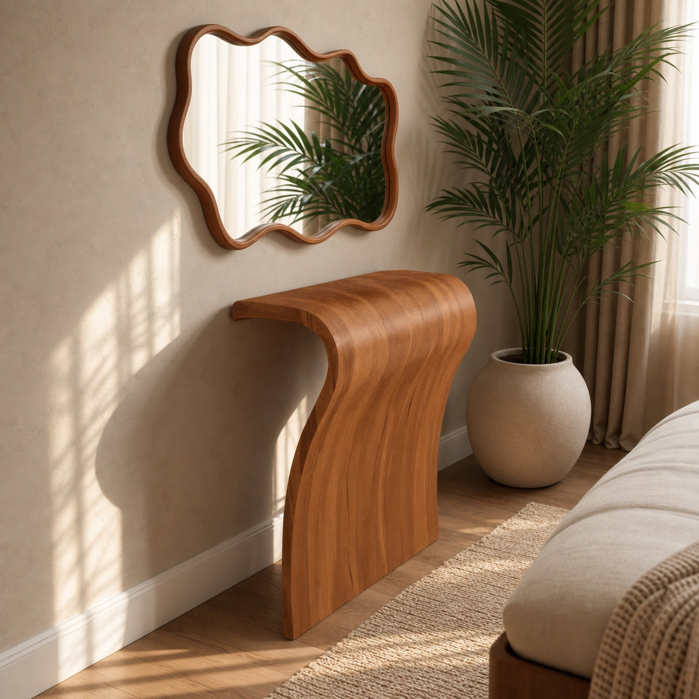 Modern Sculptural Curved Console Table For Entryway And Living Room - product view 6