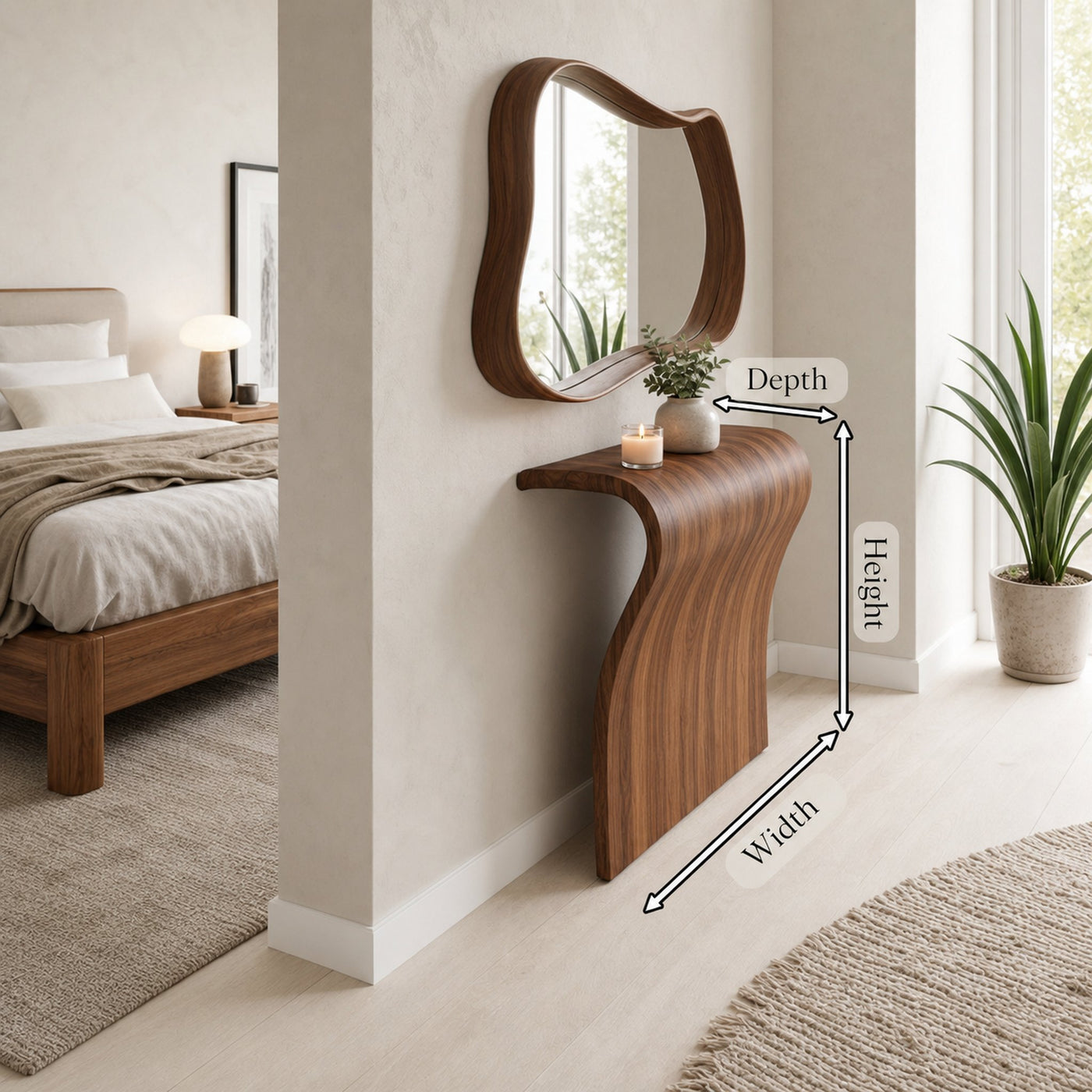 Modern Sculptural Curved Console Table For Entryway And Living Room - product view 8