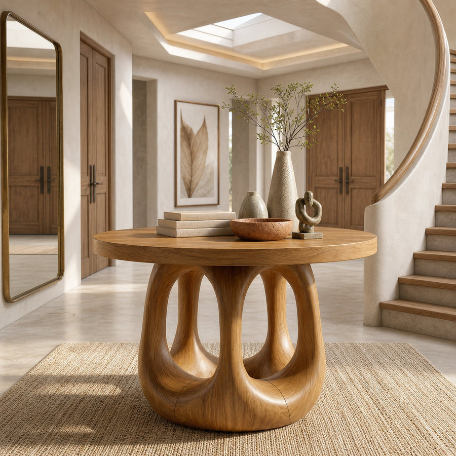 Modern Sculptural Foyer Table For Entryway Or Living Room