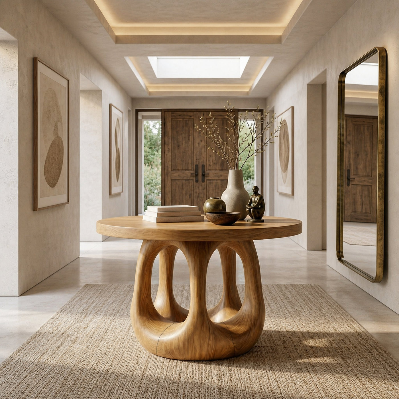 Modern Sculptural Foyer Table For Entryway Or Living Room - product view 6