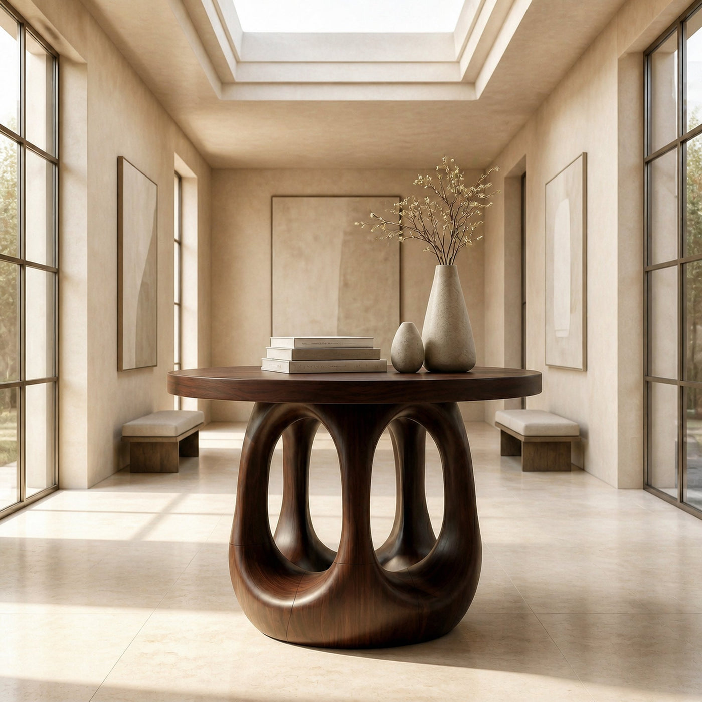 Modern Sculptural Foyer Table For Entryway Or Living Room - product view 7
