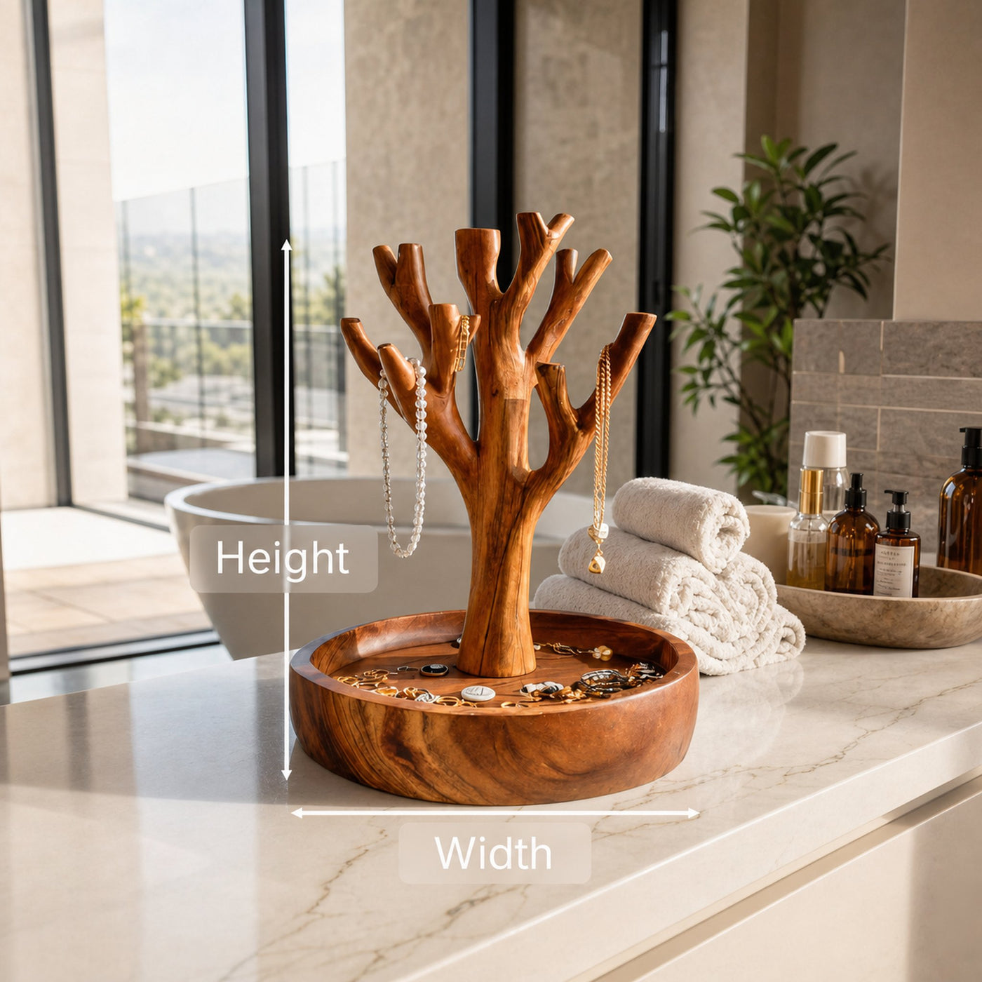 Modern Sculptural Jewelry Holder For Bathroom Or Bedroom - product view 6