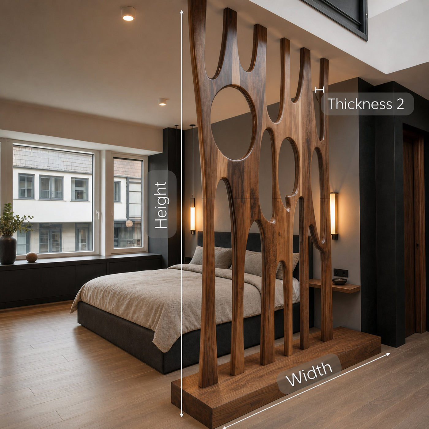 Modern Sculptural Room Divider With Artistic Carved For Bedroom - product view 6