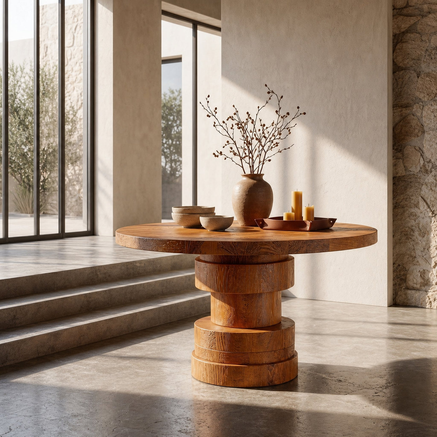 Modern Sculptural Round Foyer Table For Entryway And Living Room - product view 6