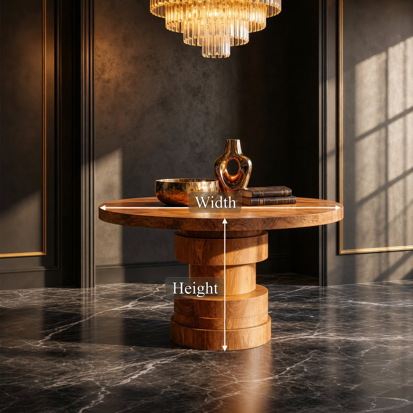 Modern Sculptural Round Foyer Table For Entryway And Living Room - product view 8