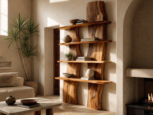 Modern Sculptural Shelf Curved For Living Room Decoration
