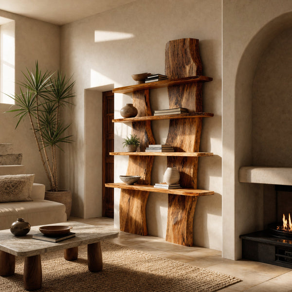 Modern Sculptural Shelf Curved For Living Room Decoration