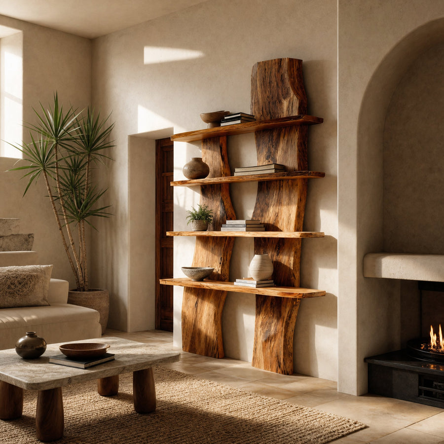 Modern Sculptural Shelf Curved For Living Room Decoration
