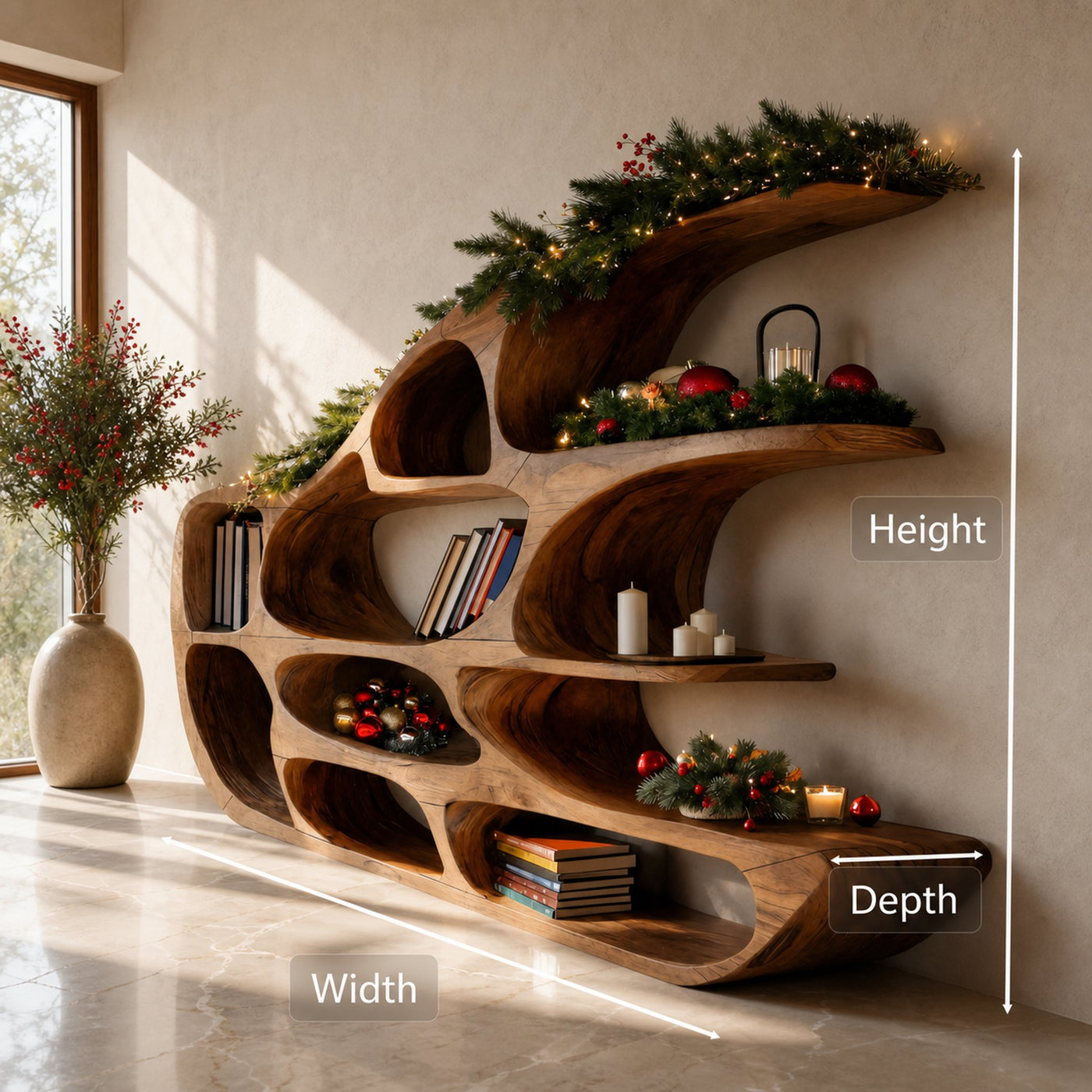 Modern Sculptural Shelf For Holiday Decoration - product view 9