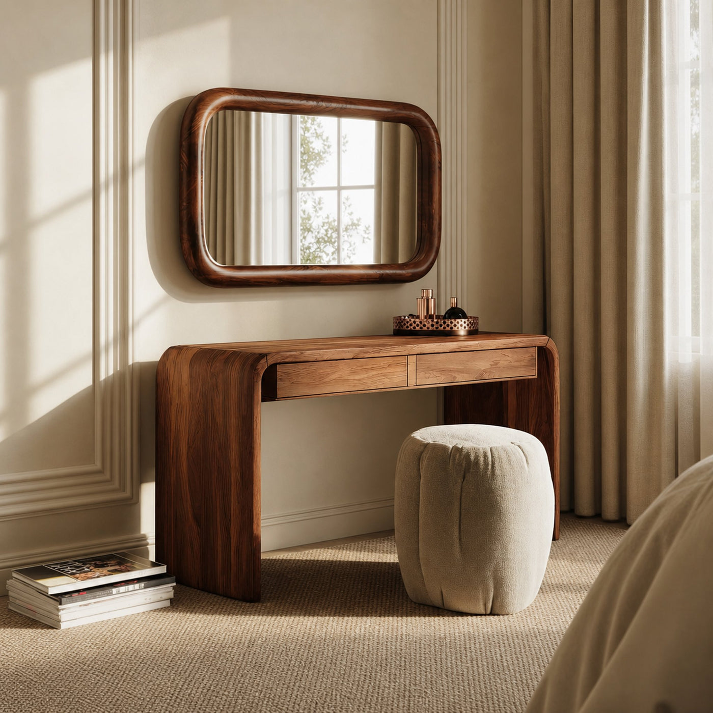 Modern Sculptural Vanity Table For Bedroom Interior - product view 6