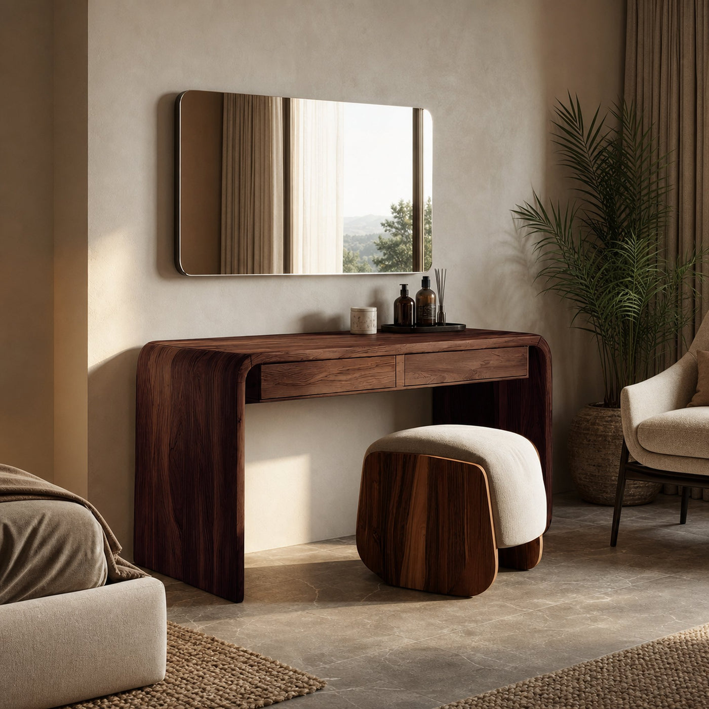 Modern Sculptural Vanity Table For Bedroom Interior - product view 7