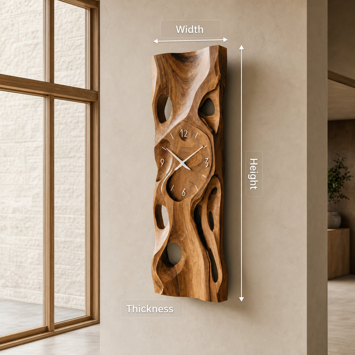 Modern Sculptural Vertical Wall Clock For Living Room - product view 8