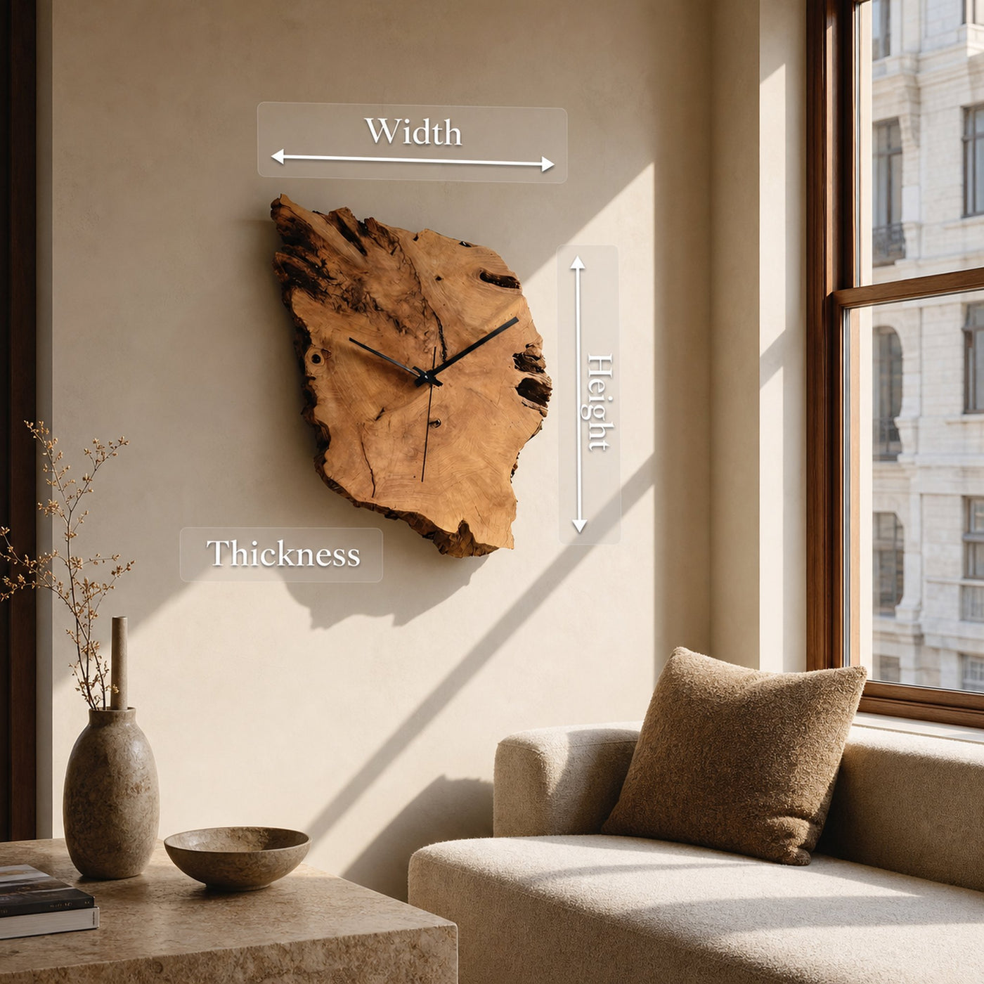 Modern Sculptural Wall Clock For Living Room - product view 8